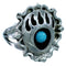 Genuine Sterling Silver Navajo Indian Turquoise Bear Paw Ring Size 5-1/2 RX109543